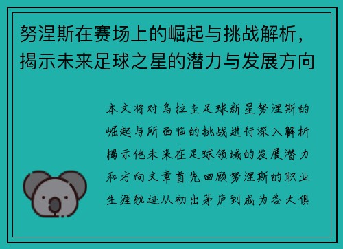 努涅斯在赛场上的崛起与挑战解析，揭示未来足球之星的潜力与发展方向